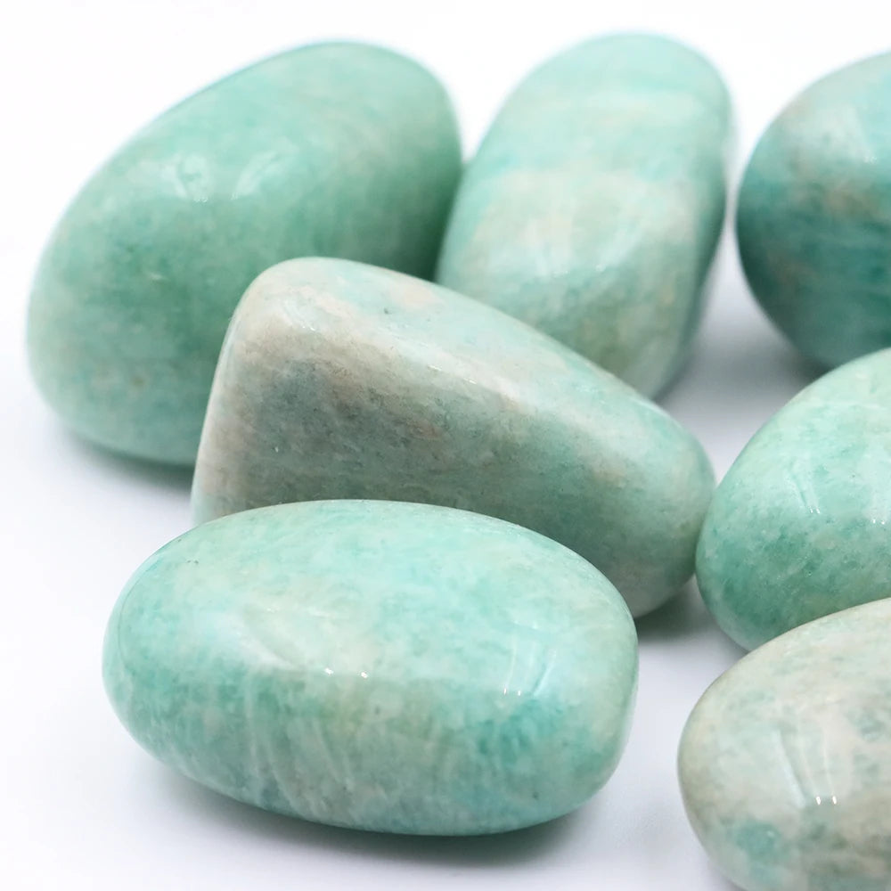 Turquoise stones on a white background
