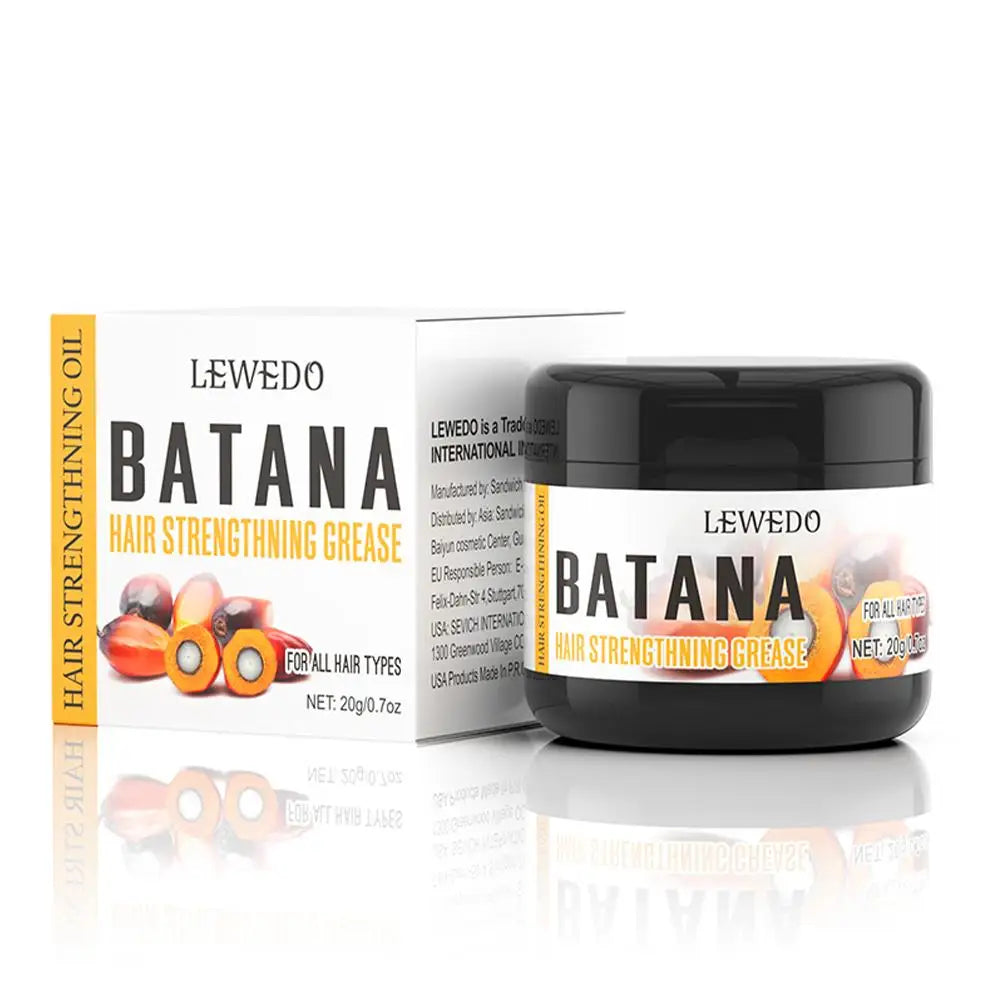 LEWEDO Batana hair strengthening grease jar and box on a white background