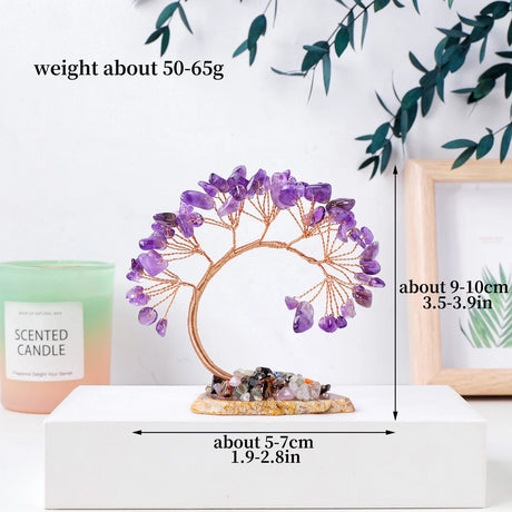 Amethyst Crystal Money Tree with Agate Base