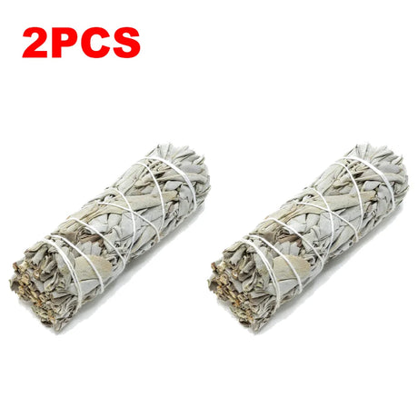 Two bundles of sage wrapped in twine with '2PCS' text above on a white background