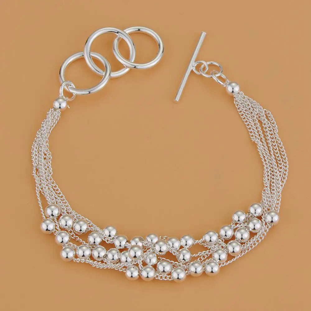 925 Sterling Silver Heart Chain Bracelet