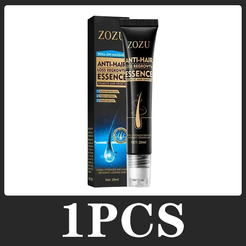 ZOZU anti-hair loss regrowth essence tube and packaging on a white background