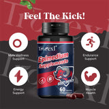 Trorex Epimedium Supplements bottle with features on a red and black background