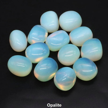 Opalite stones on a black background