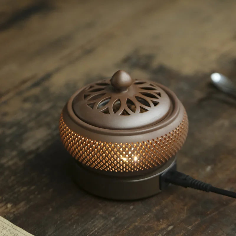 Brûleur d'encens électrique en bois de santal Purple Sand 