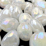 Opalite stones with a glossy finish on a black background