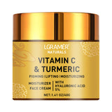 LGRØMER Naturals Vitamin C & Turmeric moisturizer face cream jar on a white background