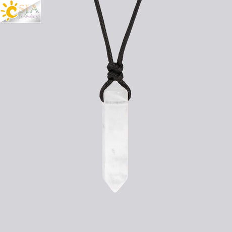 Pendentif hexagonal en pierre naturelle pour homme 
