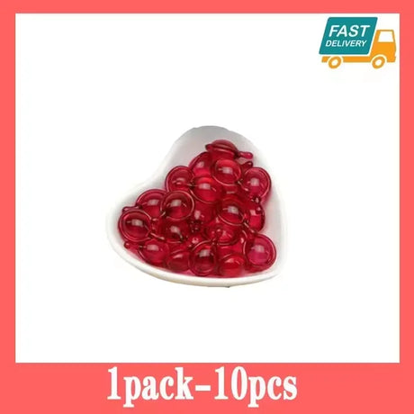 Heart-shaped bowl with red beads, 'FAST DELIVERY' label, and '1 pack-10 pcs' text on a white background.