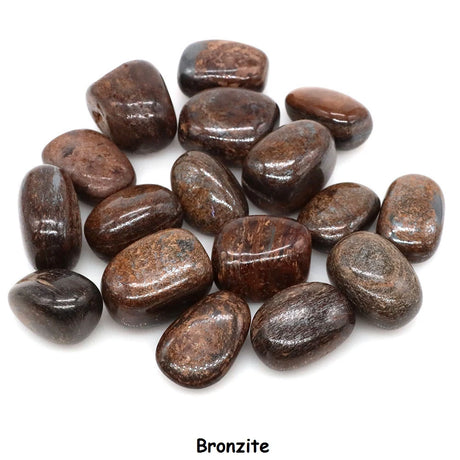 Bronzite stones on a white background