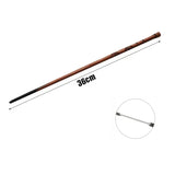 Long wooden rod with measurement label on a white background