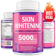 Pink and purple skin whitening supplement bottle with 'HOT DEAL' label on a white background