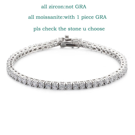 Diamond bracelet on a white background with text about gemstone grading.