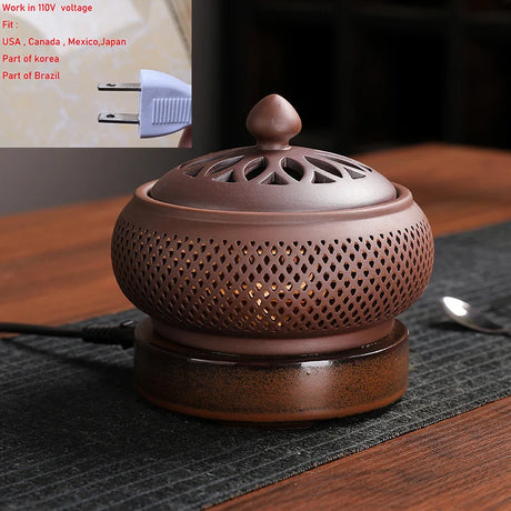 Brûleur d'encens électrique en bois de santal Purple Sand 