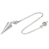 Silver bracelet with unique pendants on a white background