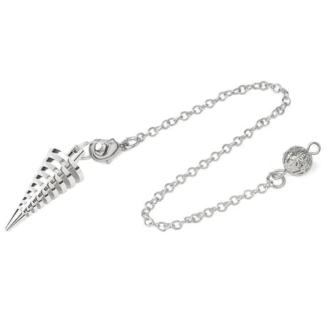 Silver bracelet with unique pendants on a white background