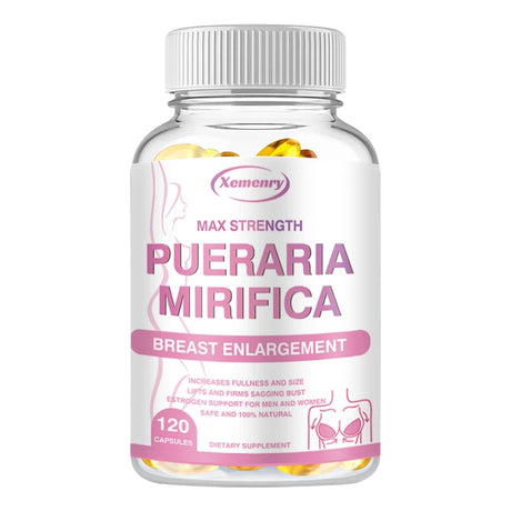 Bottle of Xemenry Pueraria Mirifica supplement on a white background