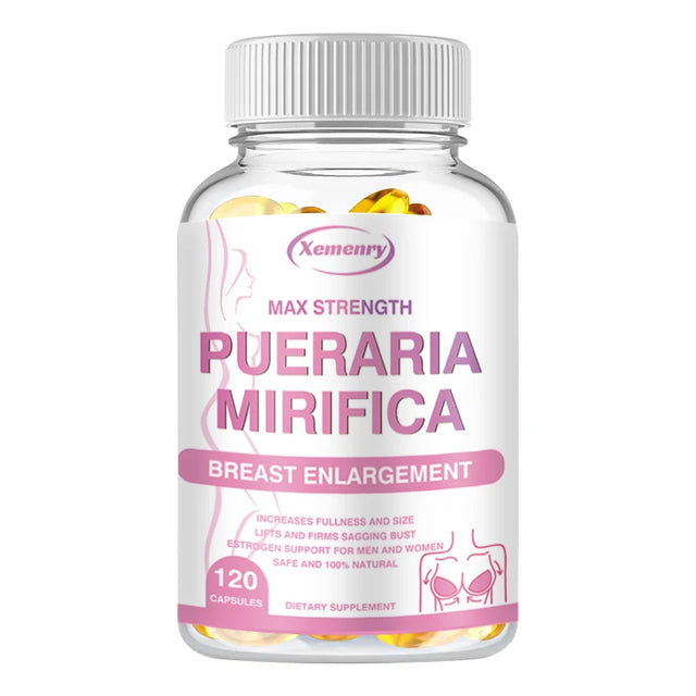 Bottle of Xemenry Pueraria Mirifica supplement on a white background