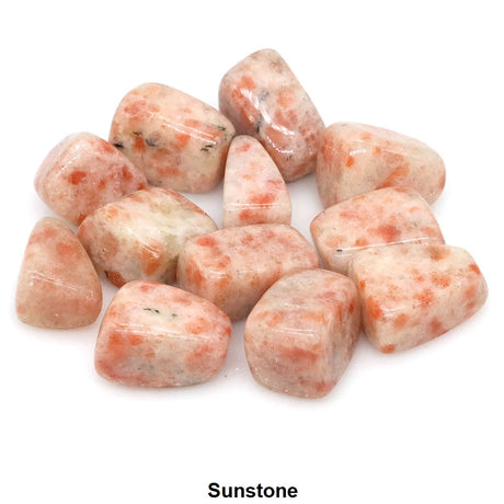 Sunstone stones on a white background