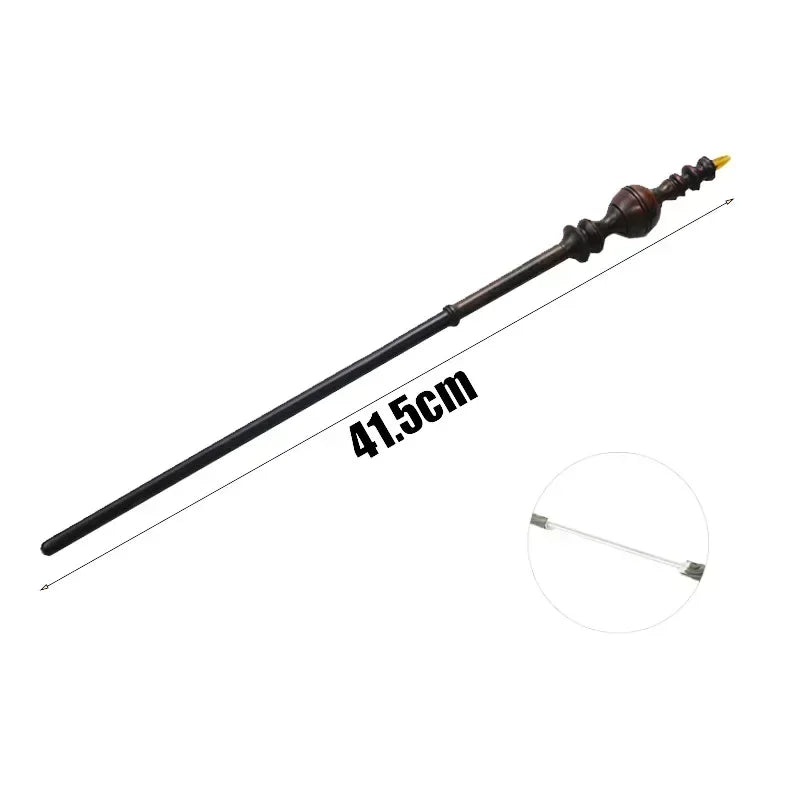 Black decorative rod with a measurement label on a white background