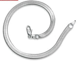 Silver snake chain bracelet on a white background