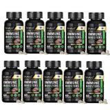 Multiple bottles of Iorexi Extra Strength Immune Boosters on a white background