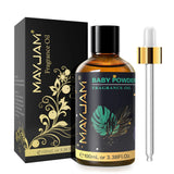 MayJam Baby Powder Fragrance Oil bottle with dropper and packaging on a white background