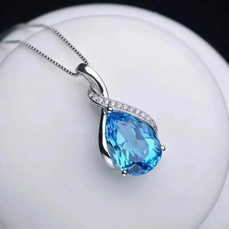 925 Sterling Silver Amethyst & Aquamarine Pendant