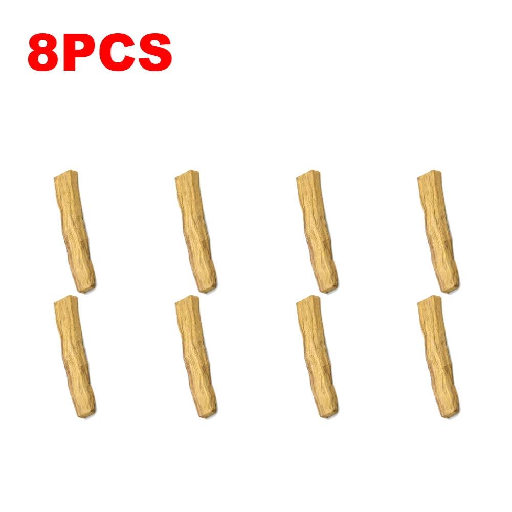 Eight wooden sticks on a white background with '8PCS' in red text above.
