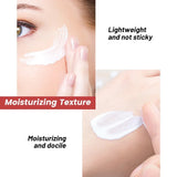Close-up of skin with moisturizing cream application, highlighting texture and stickiness.