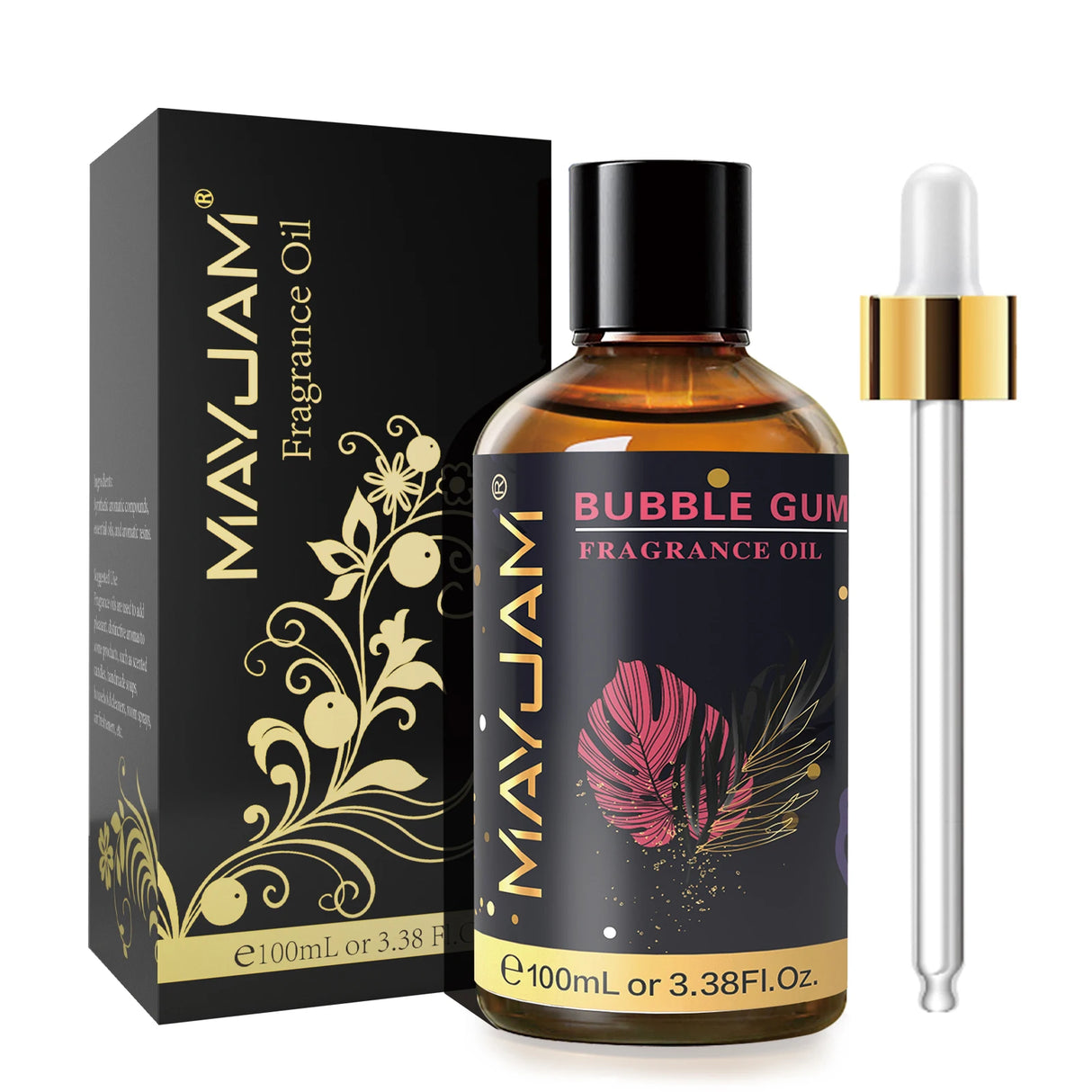MayJam Bubble Gum fragrance oil bottle with packaging on a white background