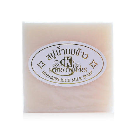 Bar of soap with K Brothers label on a white background