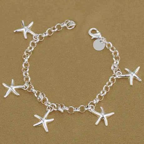 Pulsera de cadena con forma de corazón de plata de ley 925