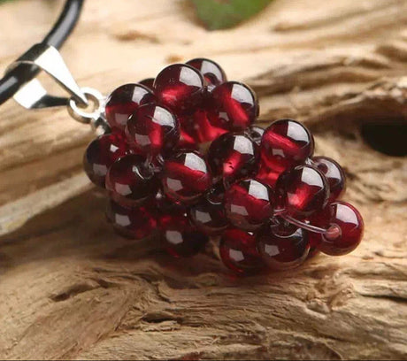 Natural Garnet Grape Pendant Necklace