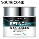 YOUNG×OME Day & Night Retinol & Collagen moisturizer face cream jar on a white background