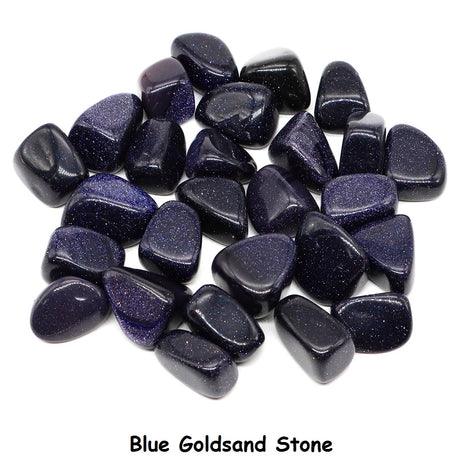 Blue Goldsand stones on a white background.