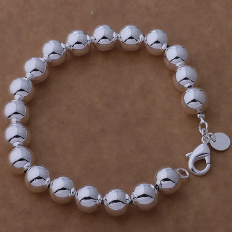 Pulsera de cadena con forma de corazón de plata de ley 925