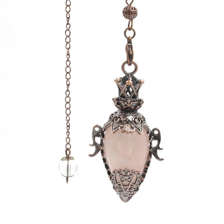 Decorative pendant necklace with intricate design on a white background