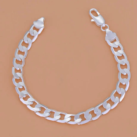 Pulsera de cadena con forma de corazón de plata de ley 925