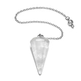 Crystal pendulum on a white background