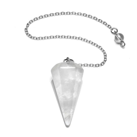 Crystal pendulum on a white background