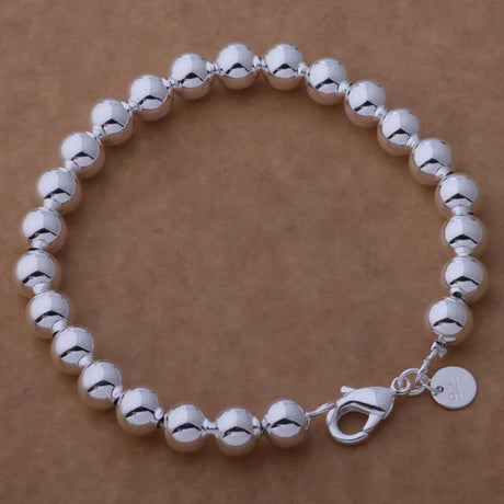 Pulsera de cadena con forma de corazón de plata de ley 925