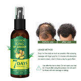 Bottle of Eelhoe King of Ginger 7 Days Ginger Germinal Oil with before and after usage on hair.