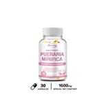 Bottle of Pueraria Mirifica capsules on a white background