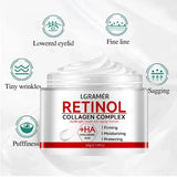 LGRAMER Retinol Collagen Complex cream jar with anti-aging benefits on a white background