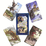 Tarot cards featuring illustrations of witches and a book titled 'Everyday Witch' by Deborah Blake on a white background.
