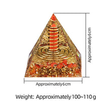 Pyramid-shaped object with measurements and weight information on a white background