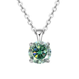 Green gemstone necklace on a white background