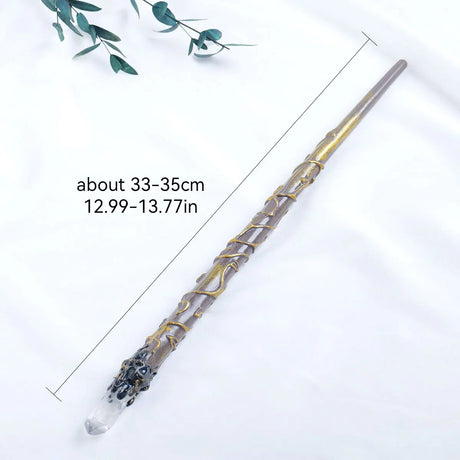 Decorative wand with measurements on a white background