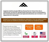 Product label with text and icons on a white background